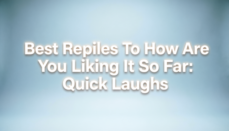 Best Replies To How Are You Liking It So Far