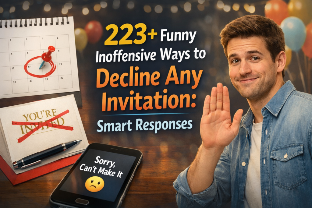 Funny Inoffensive Ways to Decline Any Invitation