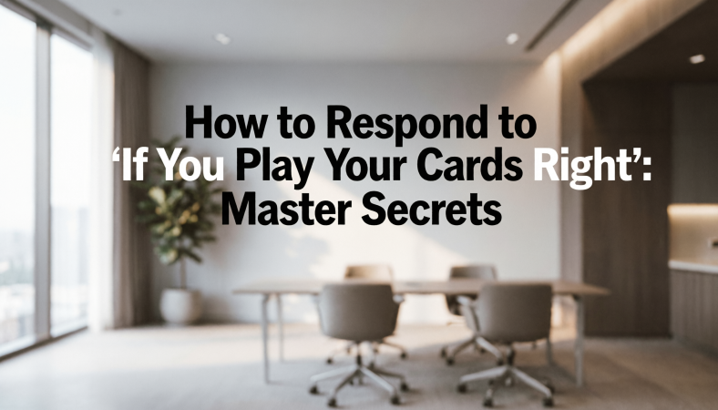 How to Respond to “If You Play Your Cards Right