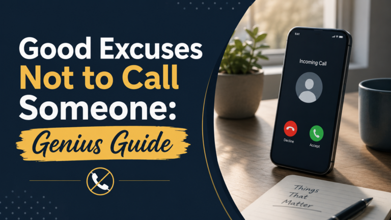Good Excuses Not to Call Someone