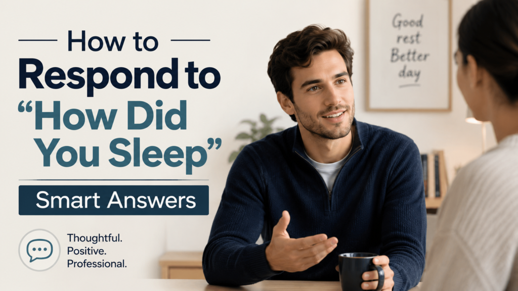 How to Respond to “How Did You Sleep”