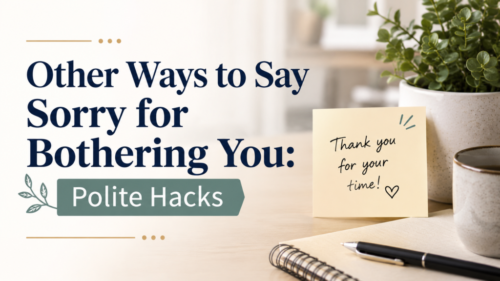 Other Ways to Say Sorry for Bothering You