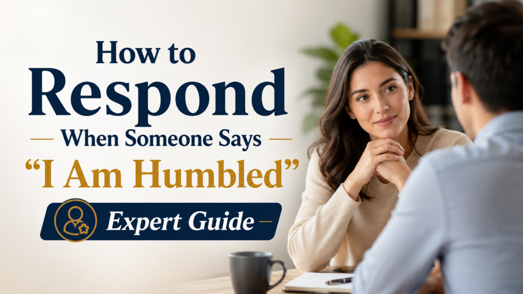 How to Respond When Someone Says “I Am Humbled”