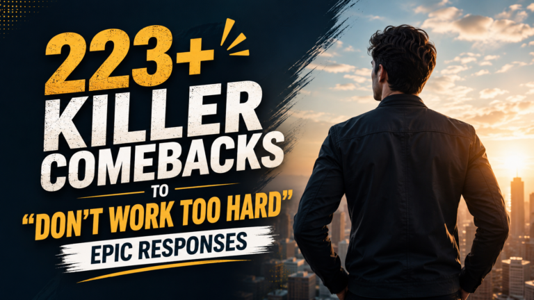 Killer Comebacks to “Don’t Work Too Hard”