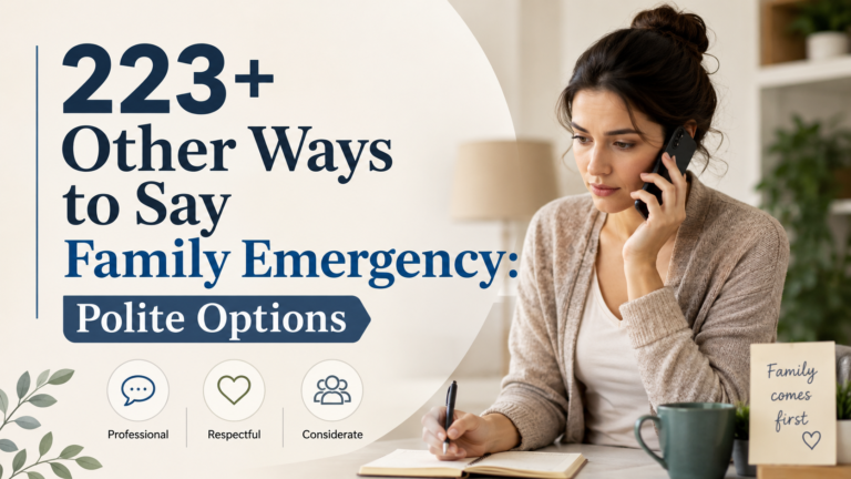 Other Ways to Say Family Emergency