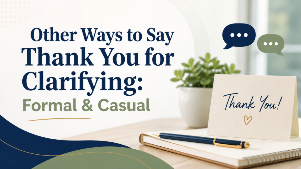 Other Ways to Say Thank You for Clarifying