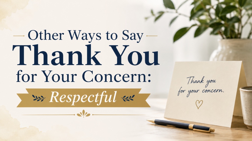Other Ways to Say Thank You for Your Concern